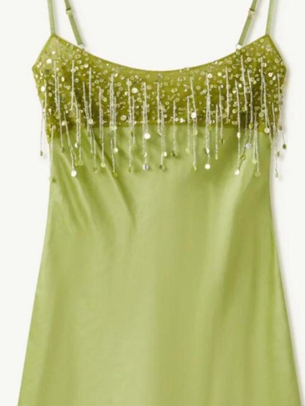 Yasmin Hand Beaded Mini Dress - Chartreuse Asta Resort - Picture 6 of 6
